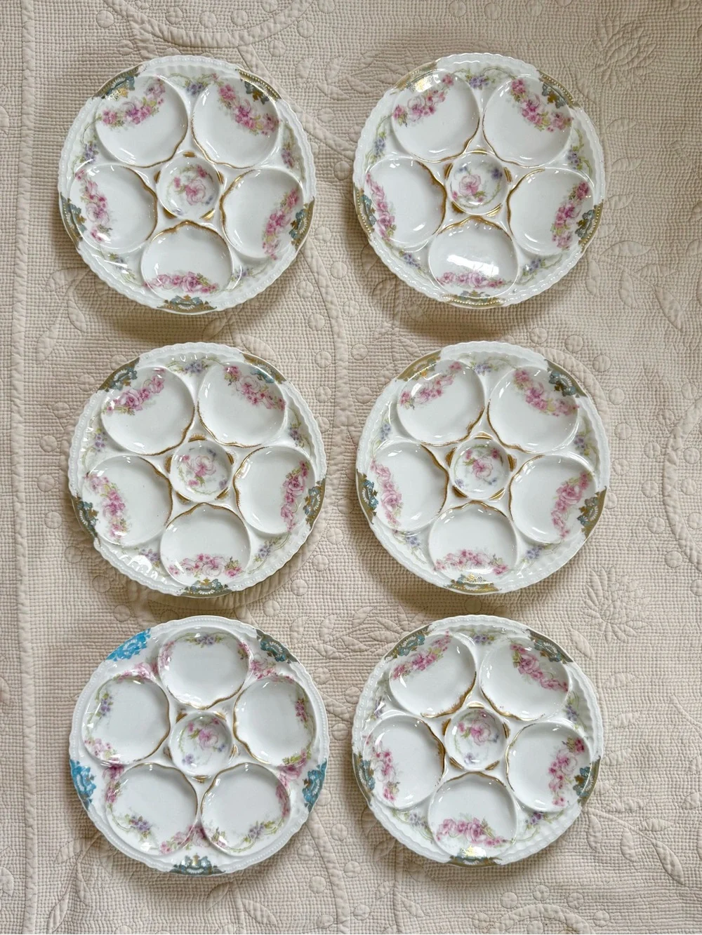 Theodore Haviland Limoges France Oyster Plates set of 6